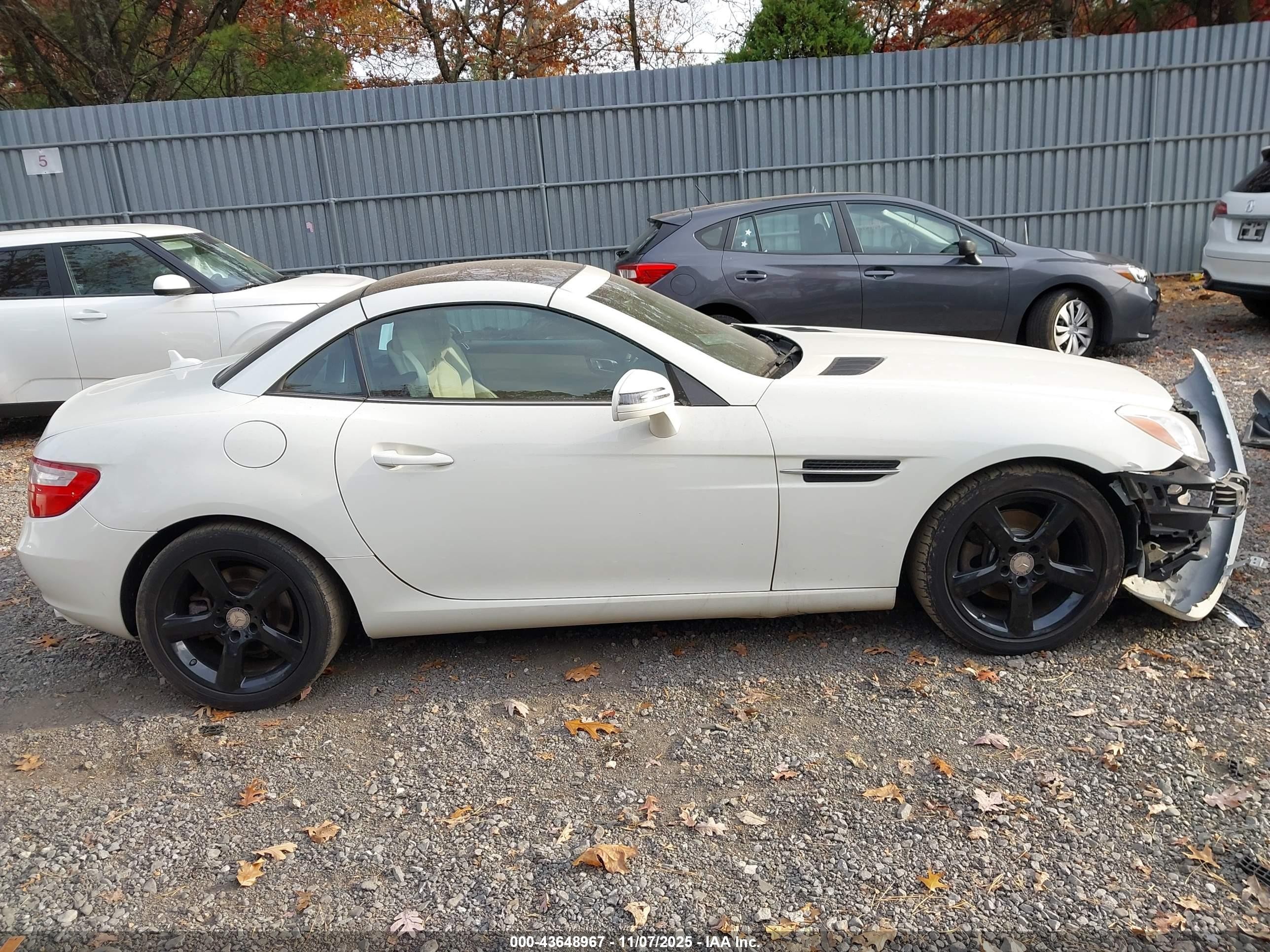 2013 Mercedes-benz Slk 250   White vin: WDDPK4HA9DF057190