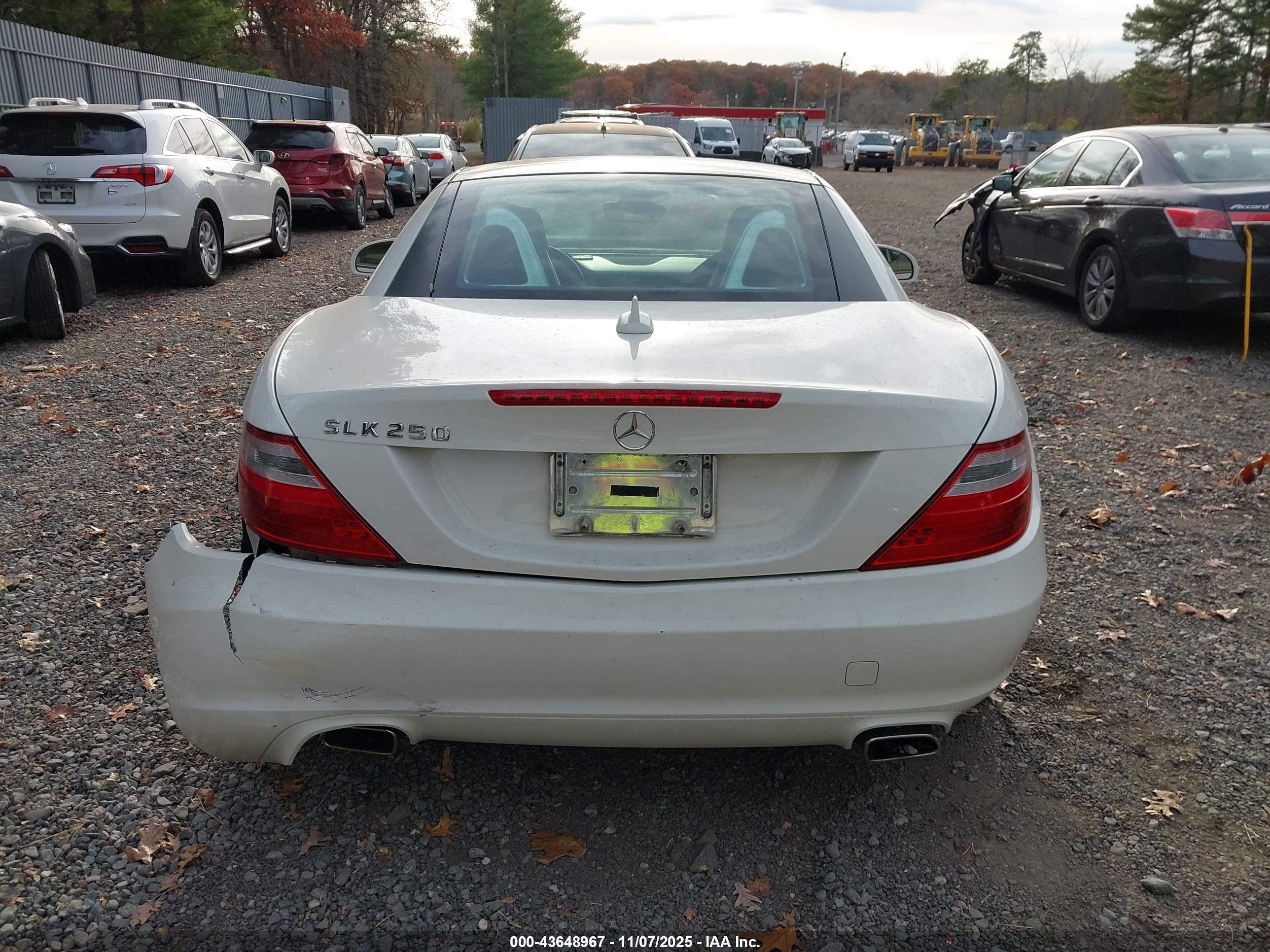 2013 Mercedes-benz Slk 250   White vin: WDDPK4HA9DF057190