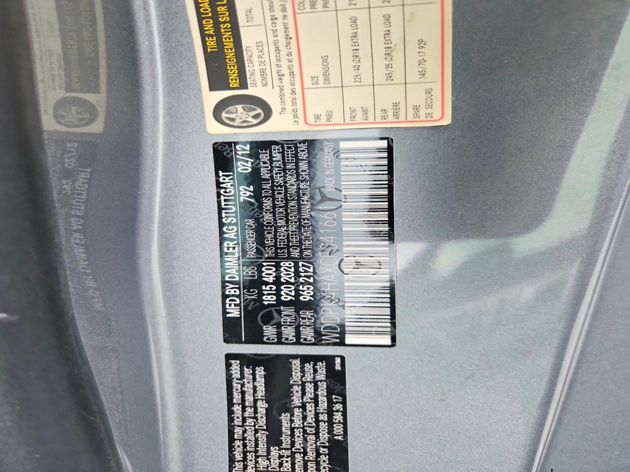2012 Mercedes-benz Slk 250 Серебряный vin: WDDPK4HAXCF041661