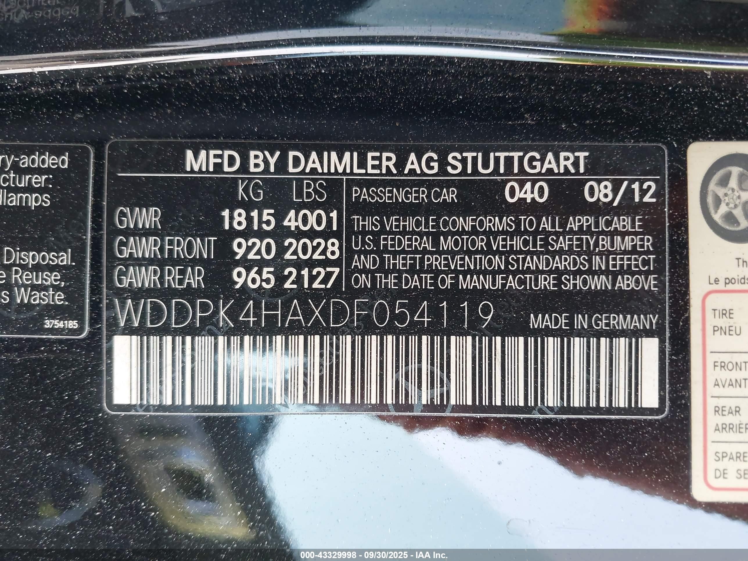 2013 Mercedes-benz Slk 250   Black vin: WDDPK4HAXDF054119