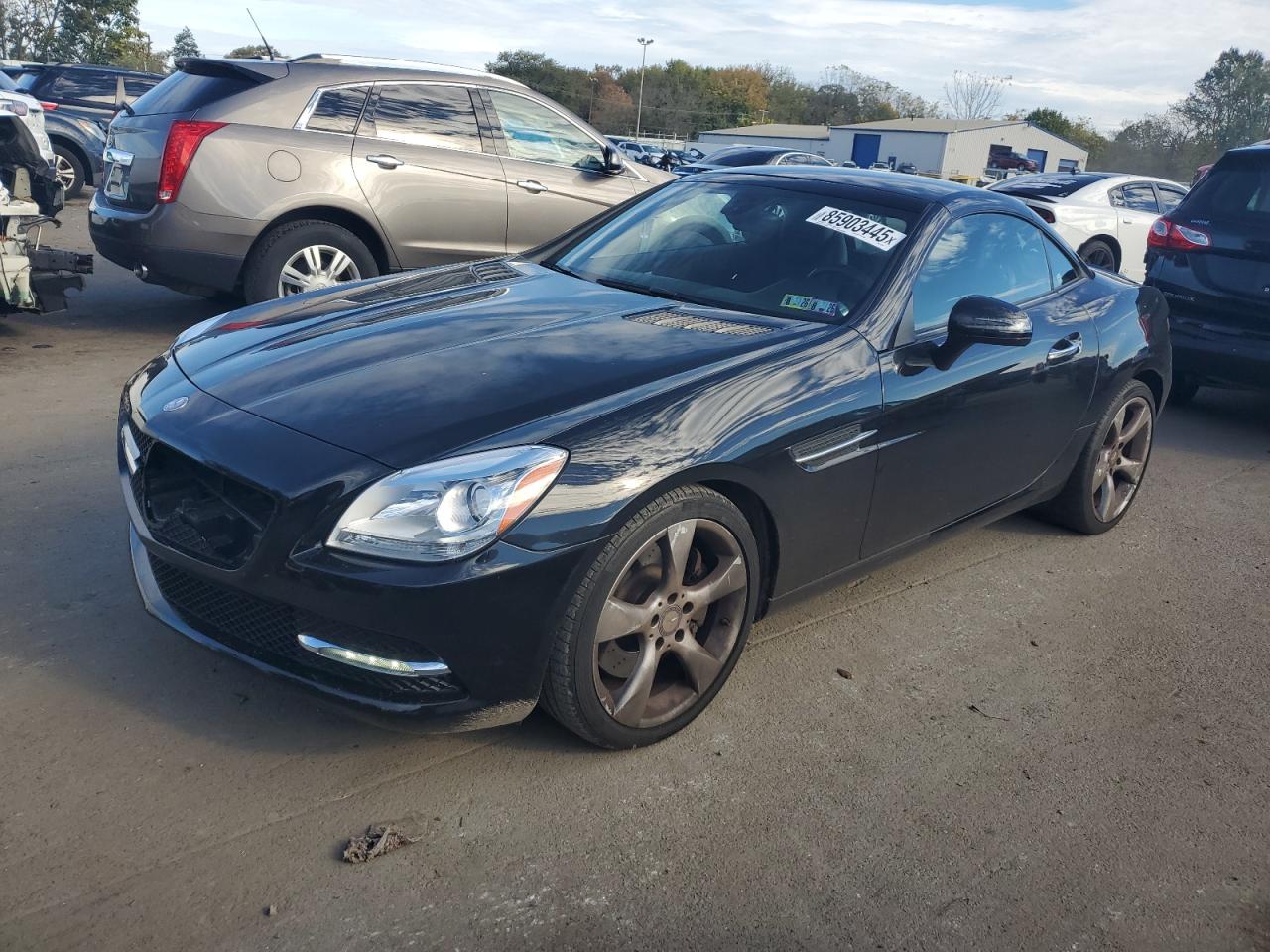 2012 Mercedes-benz Slk 350 Black vin: WDDPK5HA0CF014877