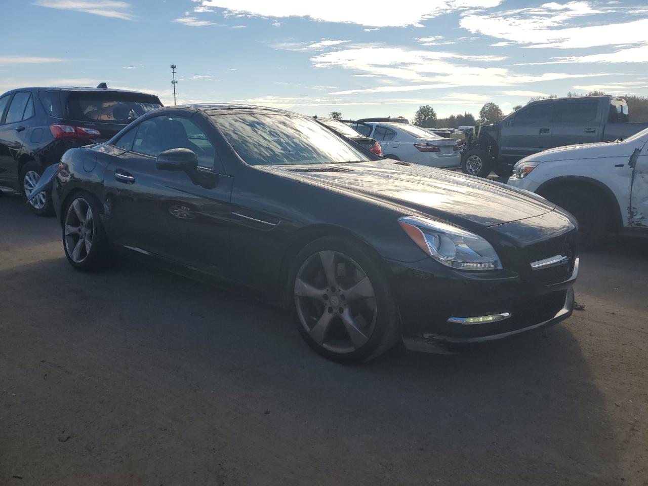 2012 Mercedes-benz Slk 350 Black vin: WDDPK5HA0CF014877