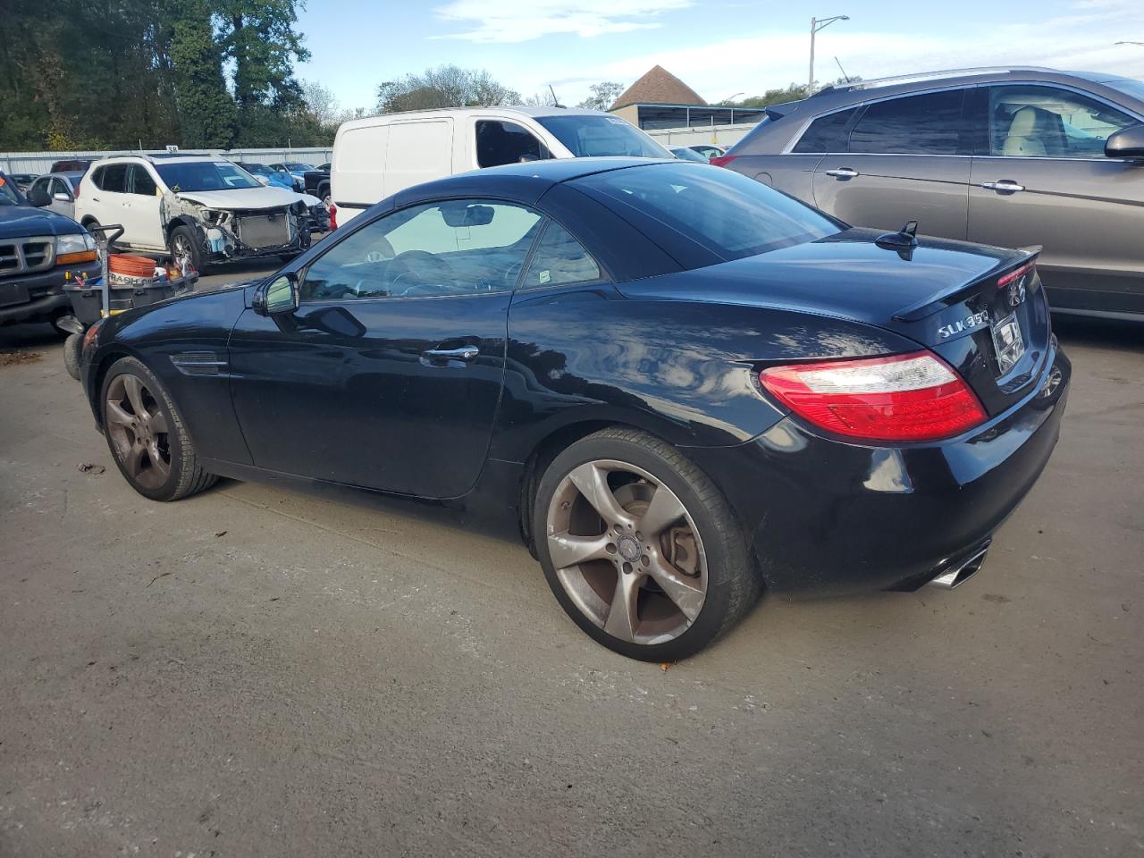 2012 Mercedes-benz Slk 350 Black vin: WDDPK5HA0CF014877