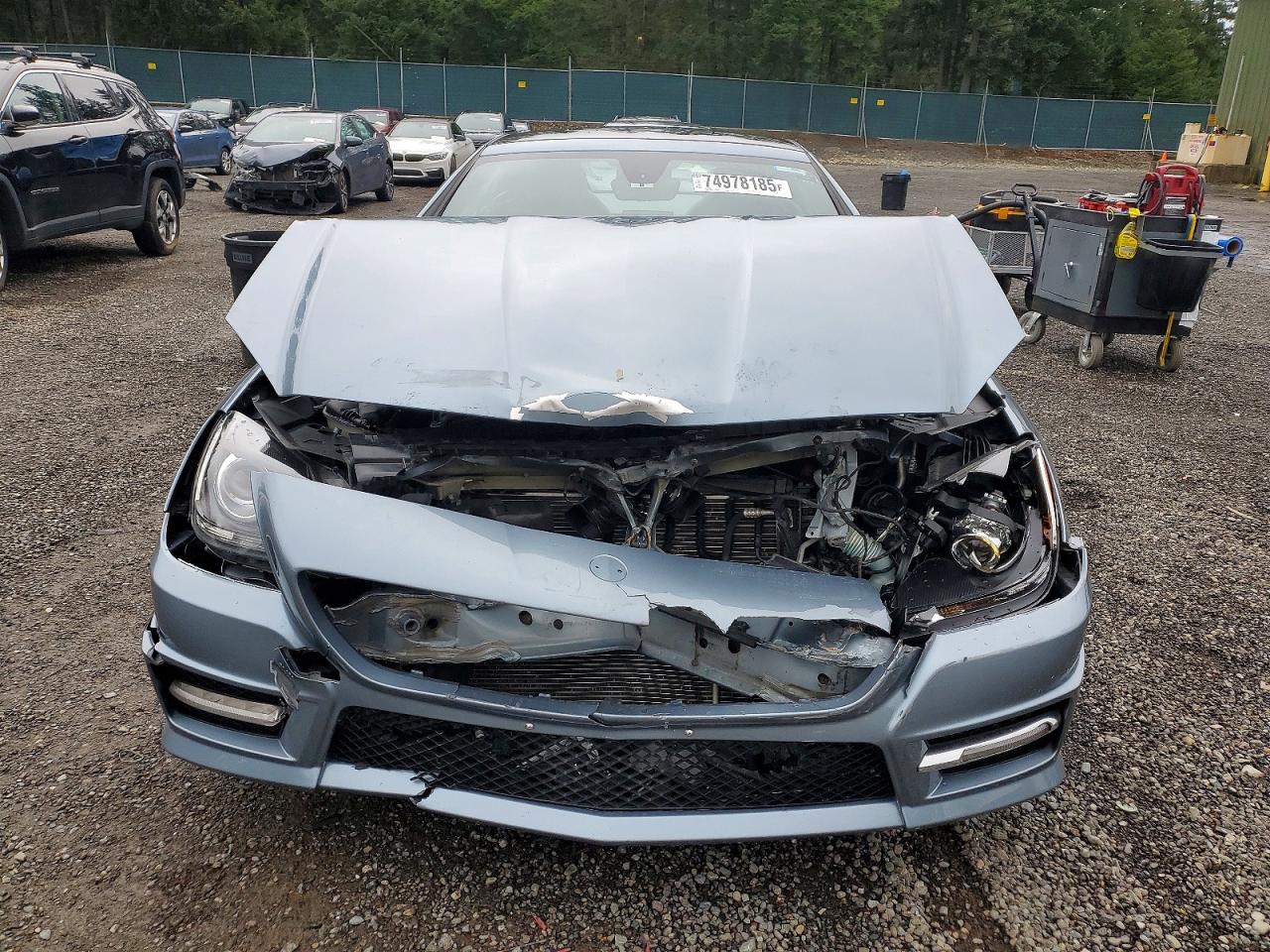 2012 Mercedes-benz Slk 350 Blue vin: WDDPK5HA1CF040534