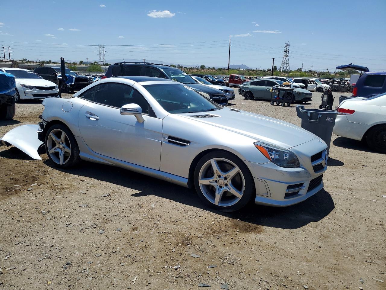 2012 Mercedes-benz Slk 350 Silver vin: WDDPK5HA3CF012296