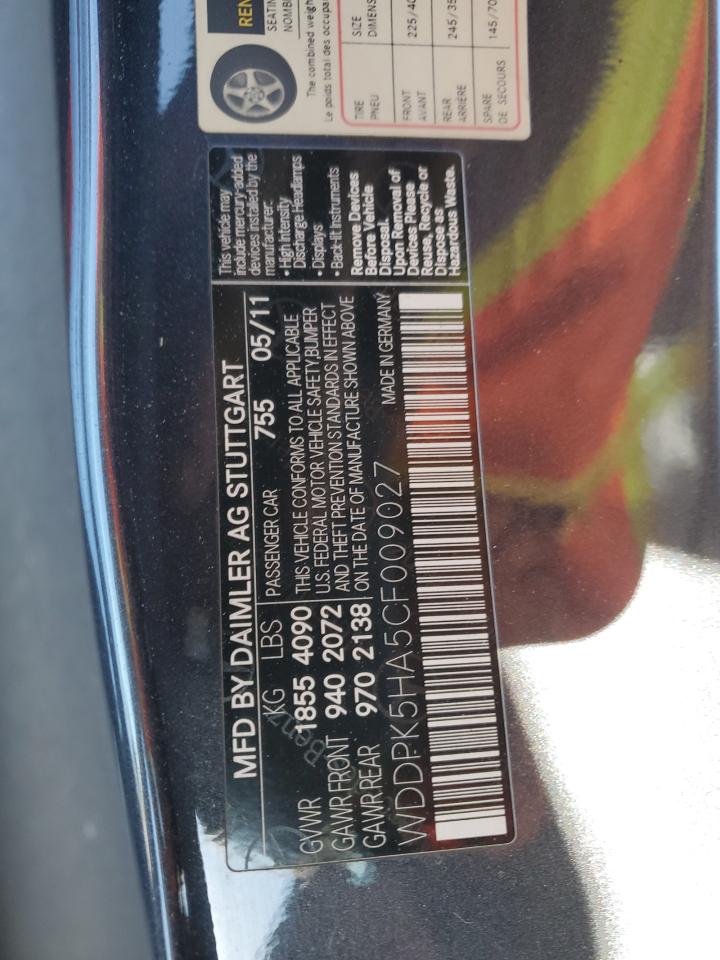 2012 Mercedes-benz Slk 350 Gray vin: WDDPK5HA5CF009027