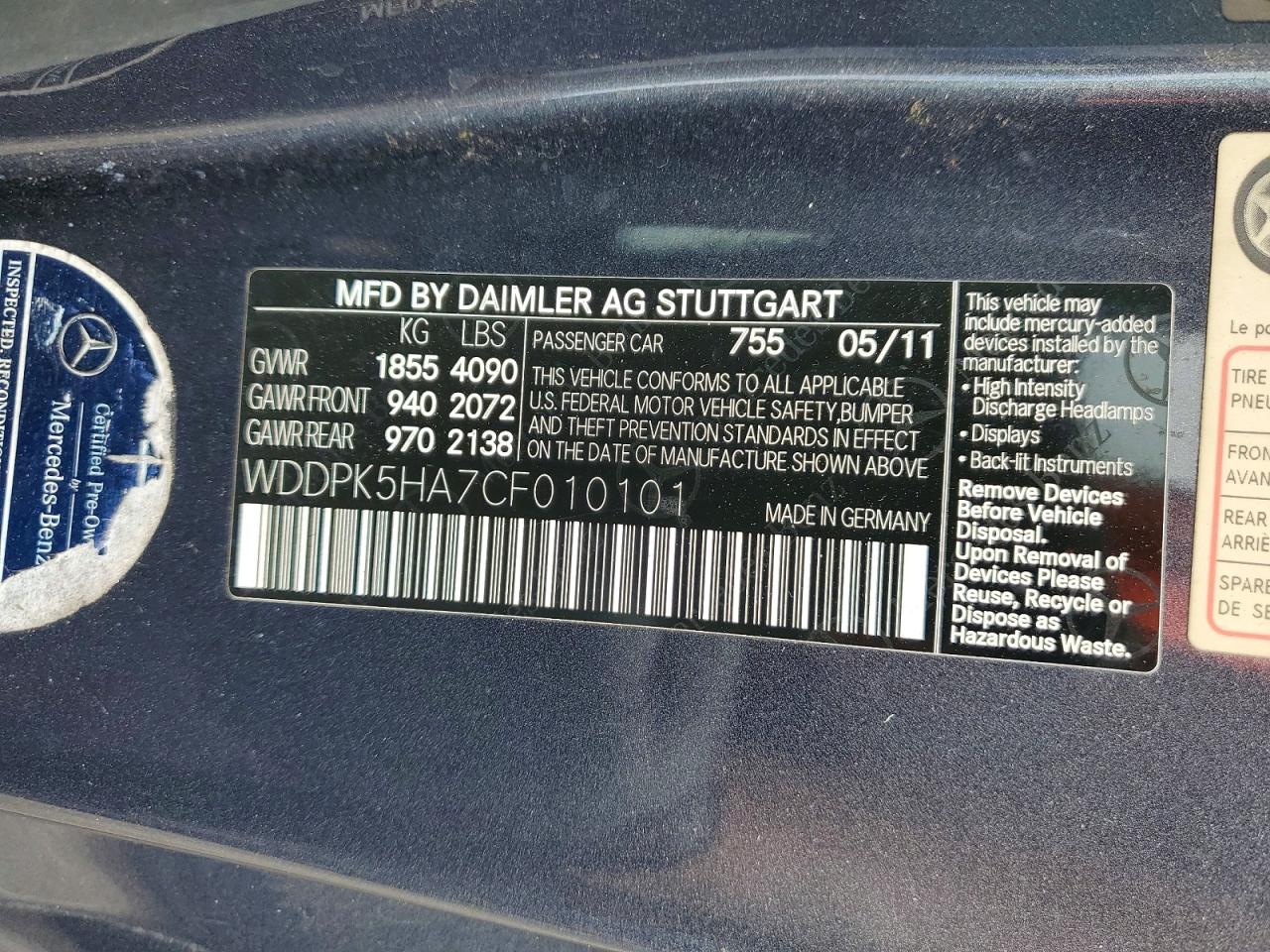 2012 Mercedes-benz Slk 350 Серый vin: WDDPK5HA7CF010101