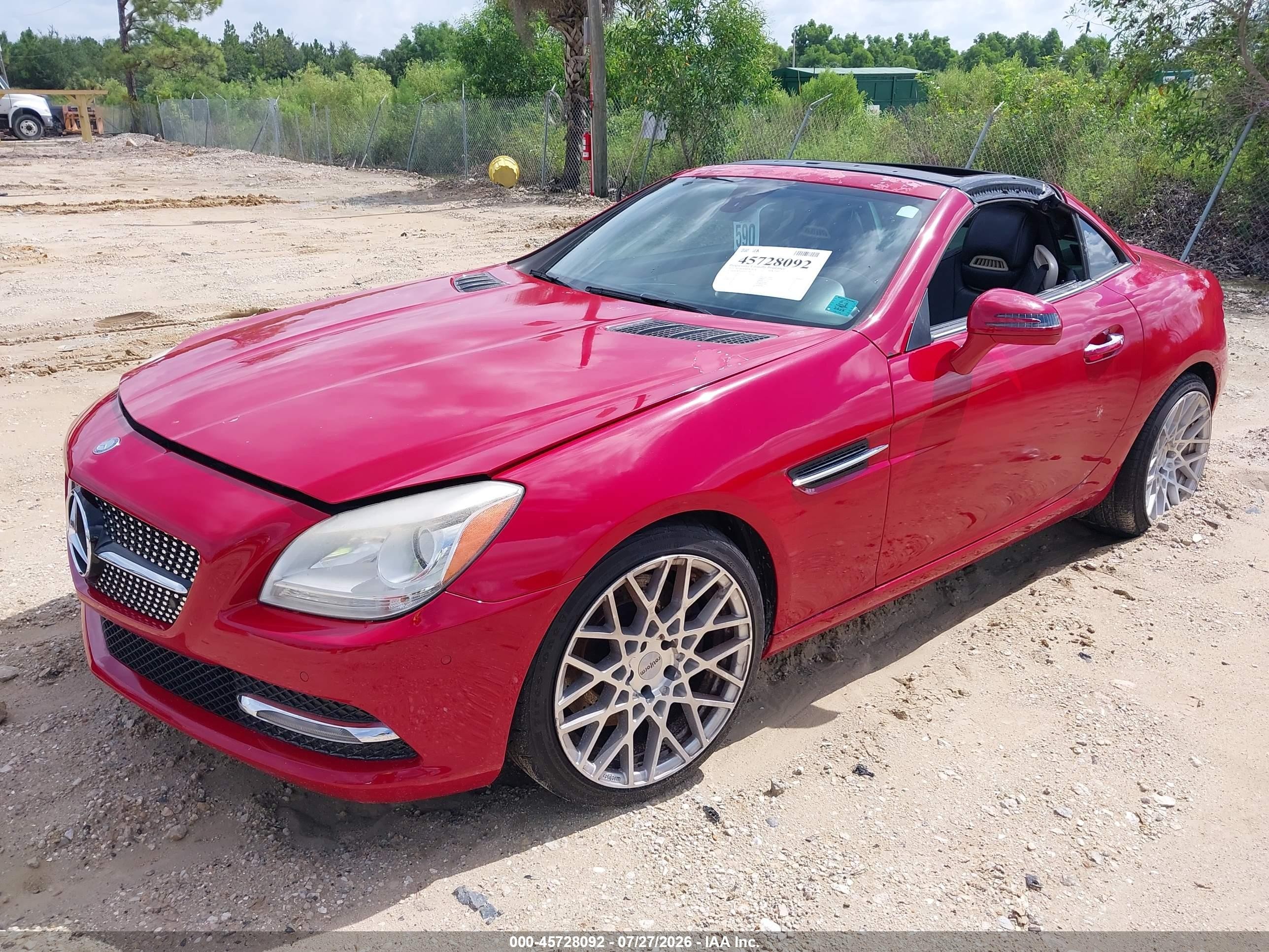 2012 Mercedes-benz Slk 350   Красный vin: WDDPK5HA7CF012494