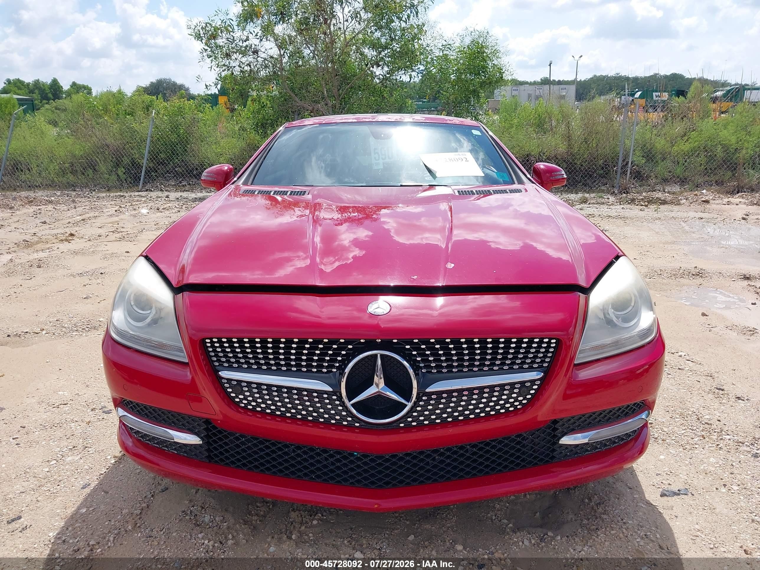 2012 Mercedes-benz Slk 350   Красный vin: WDDPK5HA7CF012494