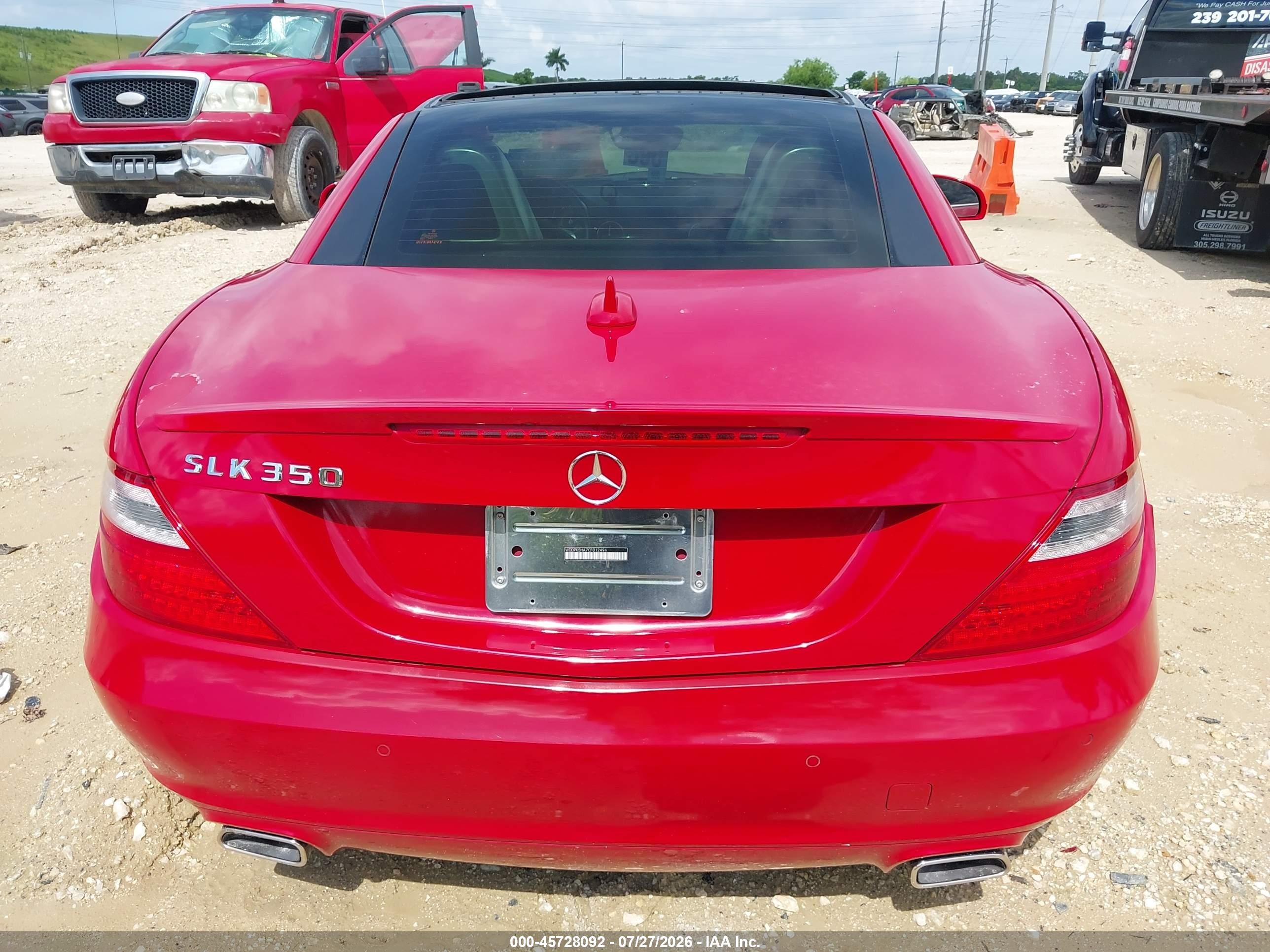 2012 Mercedes-benz Slk 350   Красный vin: WDDPK5HA7CF012494