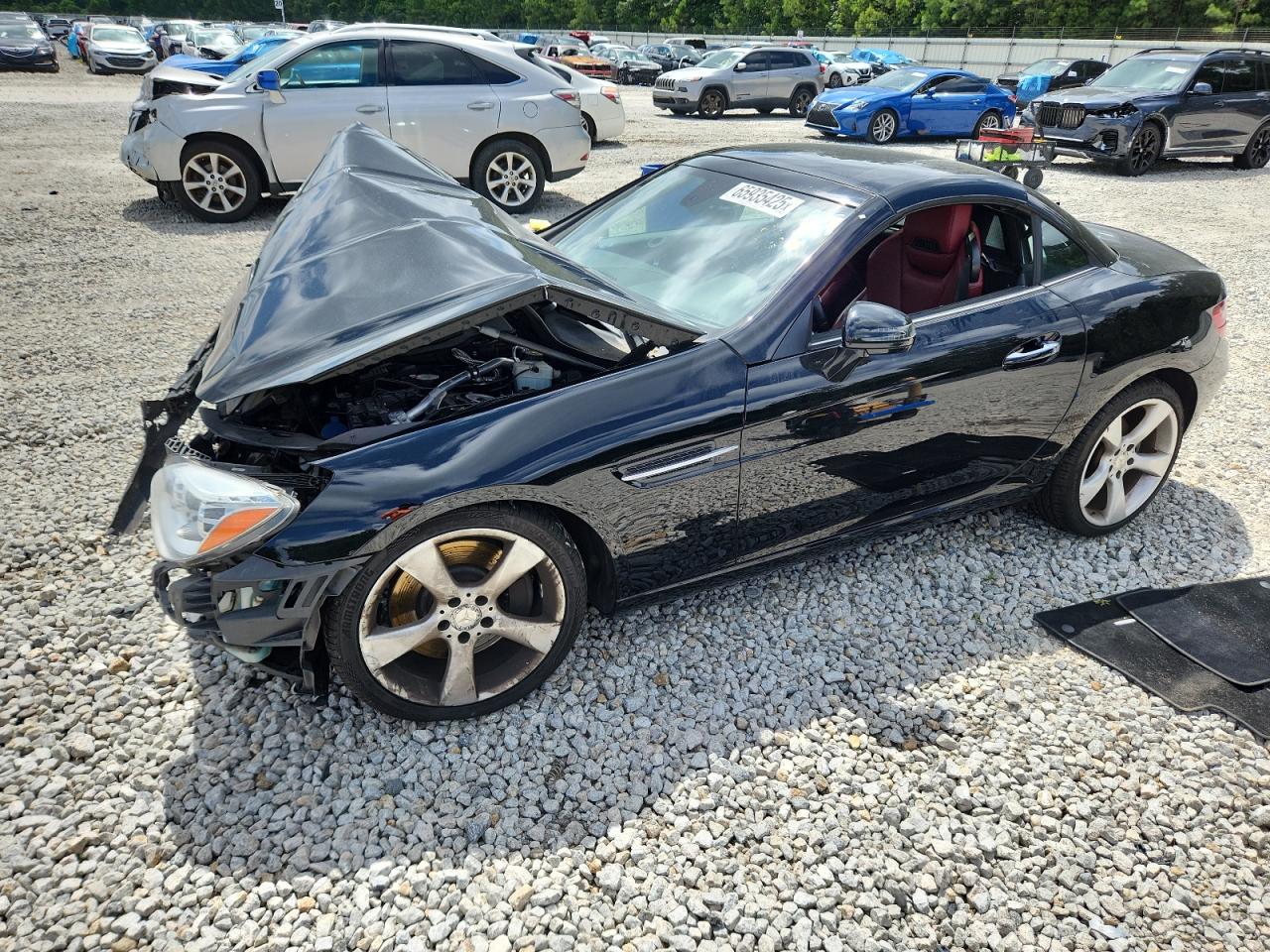 2012 Mercedes-benz Slk 350 Black vin: WDDPK5HA7CF016352