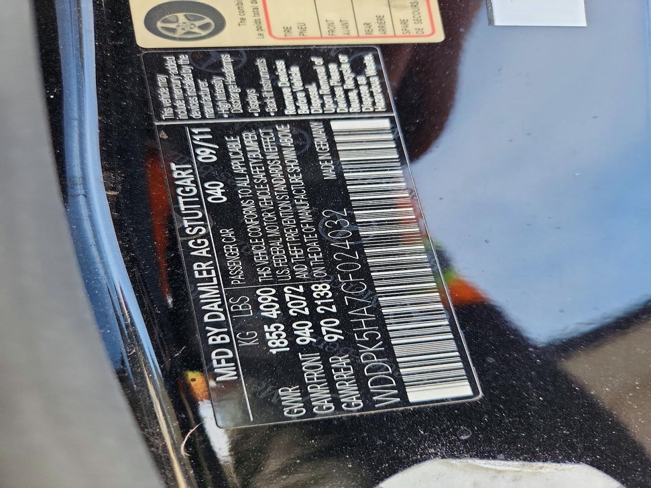 2012 Mercedes-benz Slk 350 Black vin: WDDPK5HA7CF024032