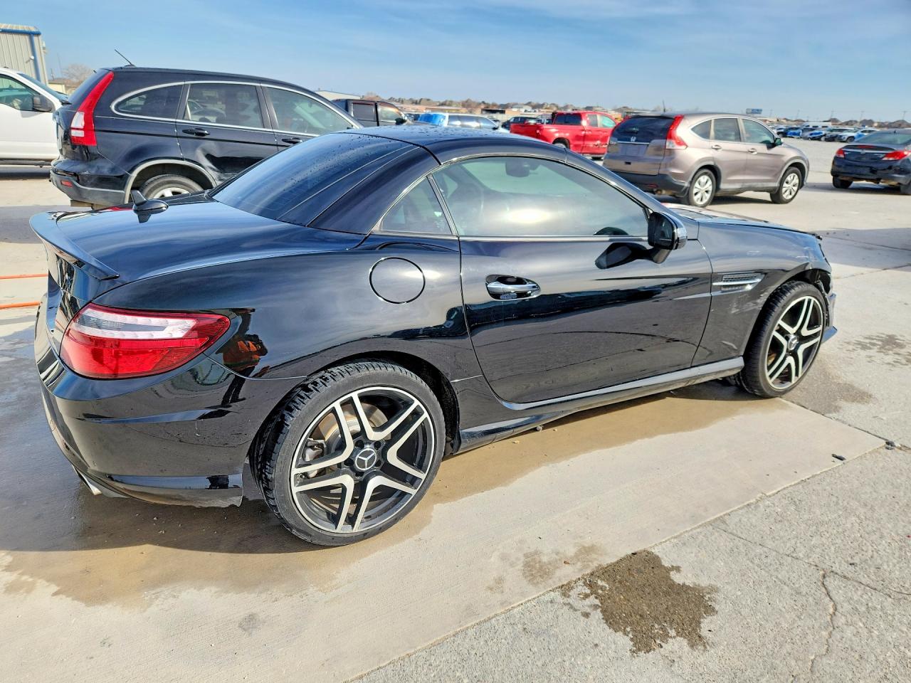 2012 Mercedes-benz Slk 350 Black vin: WDDPK5HA7CF024032