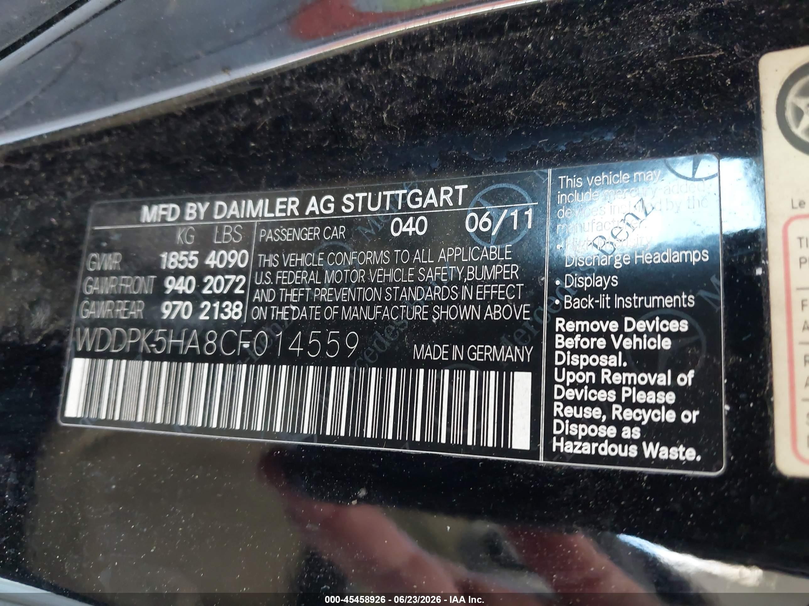 2012 Mercedes-benz Slk 350   Black vin: WDDPK5HA8CF014559