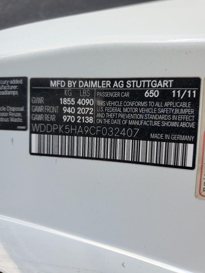 2012 Mercedes-benz Slk 350 White vin: WDDPK5HA9CF032407