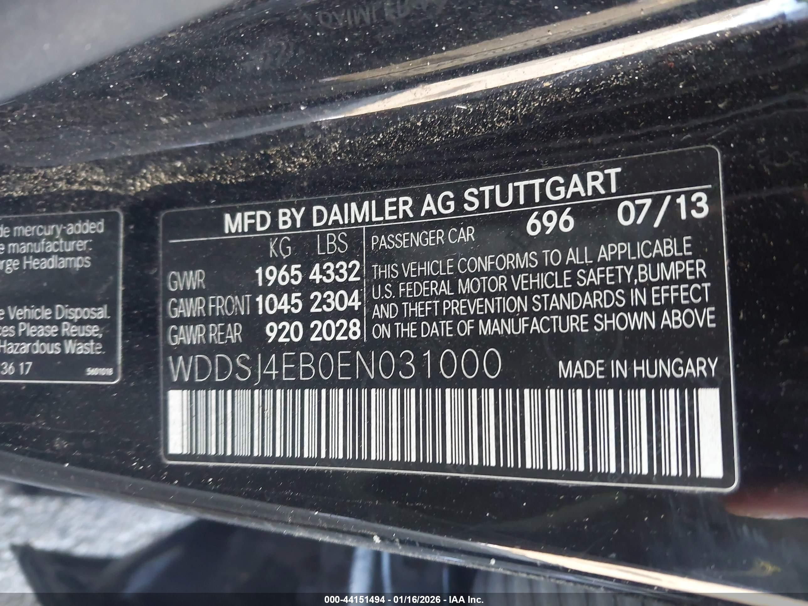 2014 Mercedes-benz Cla 250 Black vin: WDDSJ4EB0EN031000