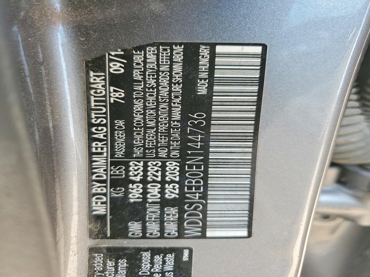 2014 Mercedes-benz Cla 250 Gray vin: WDDSJ4EB0EN144736