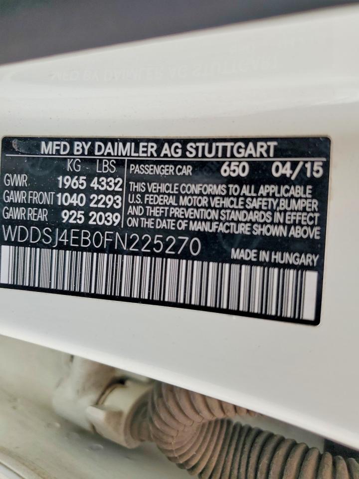 2015 Mercedes-benz Cla 250 White vin: WDDSJ4EB0FN225270