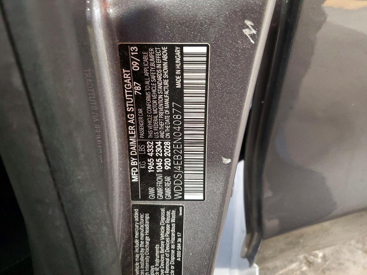 2014 Mercedes-benz Cla 250 Gray vin: WDDSJ4EB2EN040877