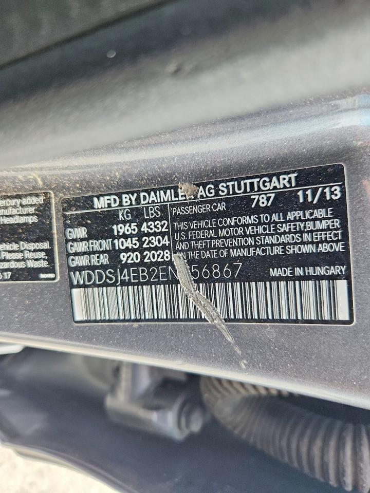 2014 Mercedes-benz Cla 250 Gray vin: WDDSJ4EB2EN056867