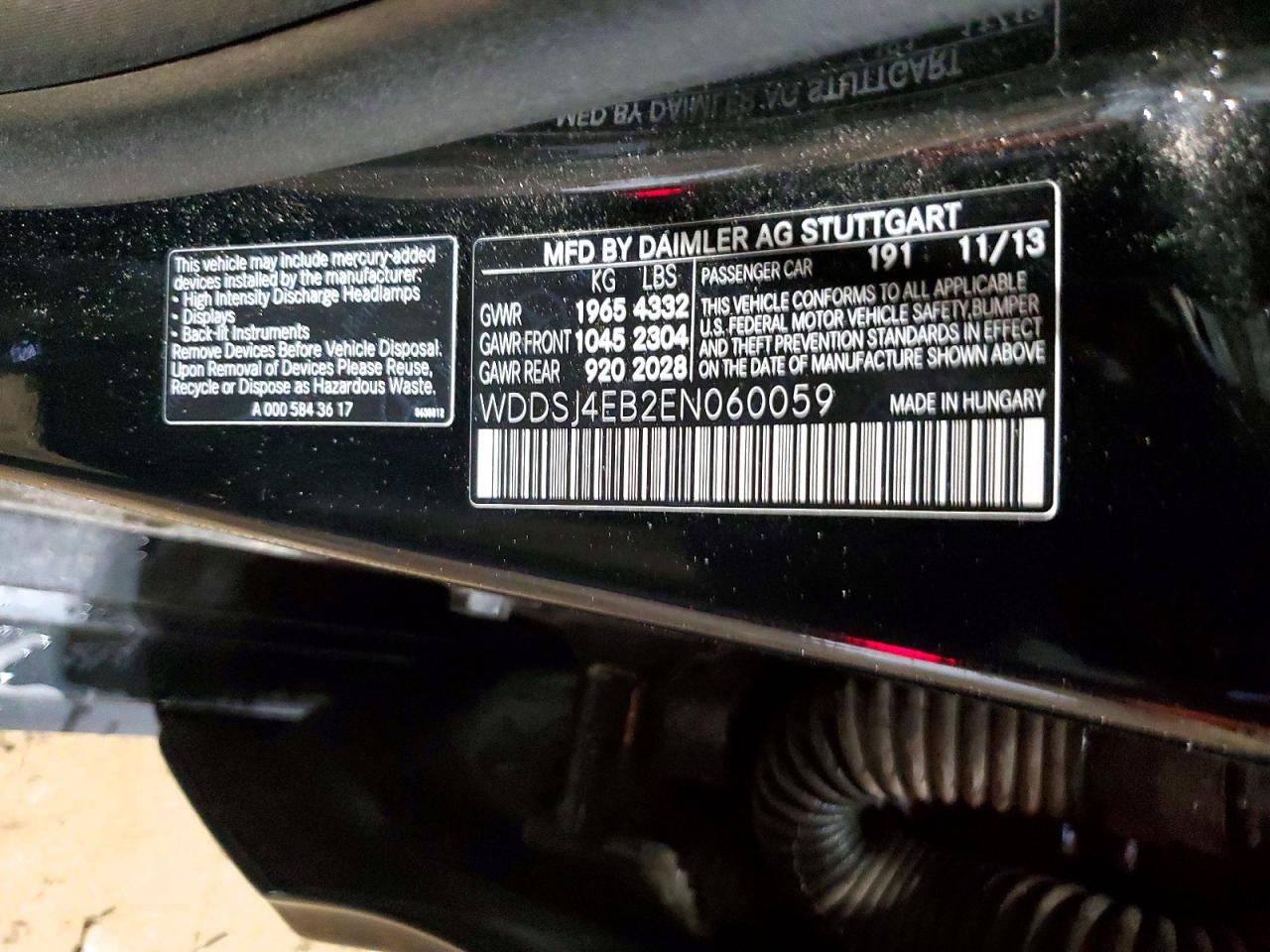 2014 Mercedes-benz Cla 250 Black vin: WDDSJ4EB2EN060059