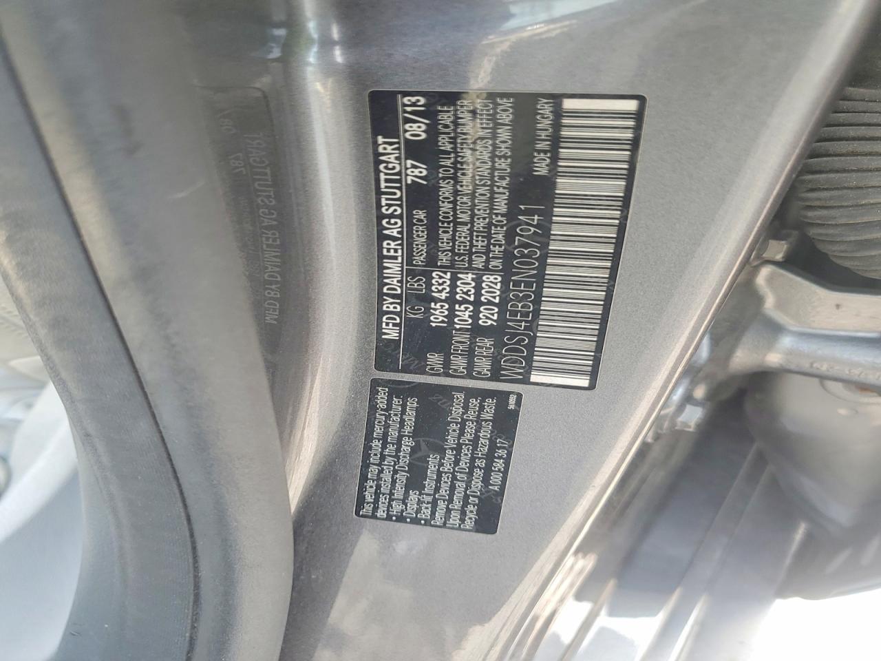 2014 Mercedes-benz Cla 250 Gray vin: WDDSJ4EB3EN037941