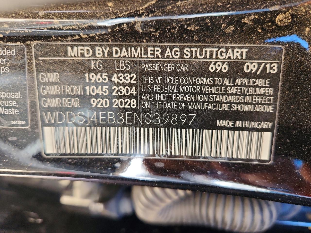 2014 Mercedes-benz Cla 250 Black vin: WDDSJ4EB3EN039897