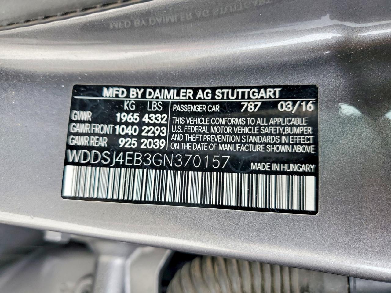 2016 Mercedes-benz Cla 250 Gray vin: WDDSJ4EB3GN370157