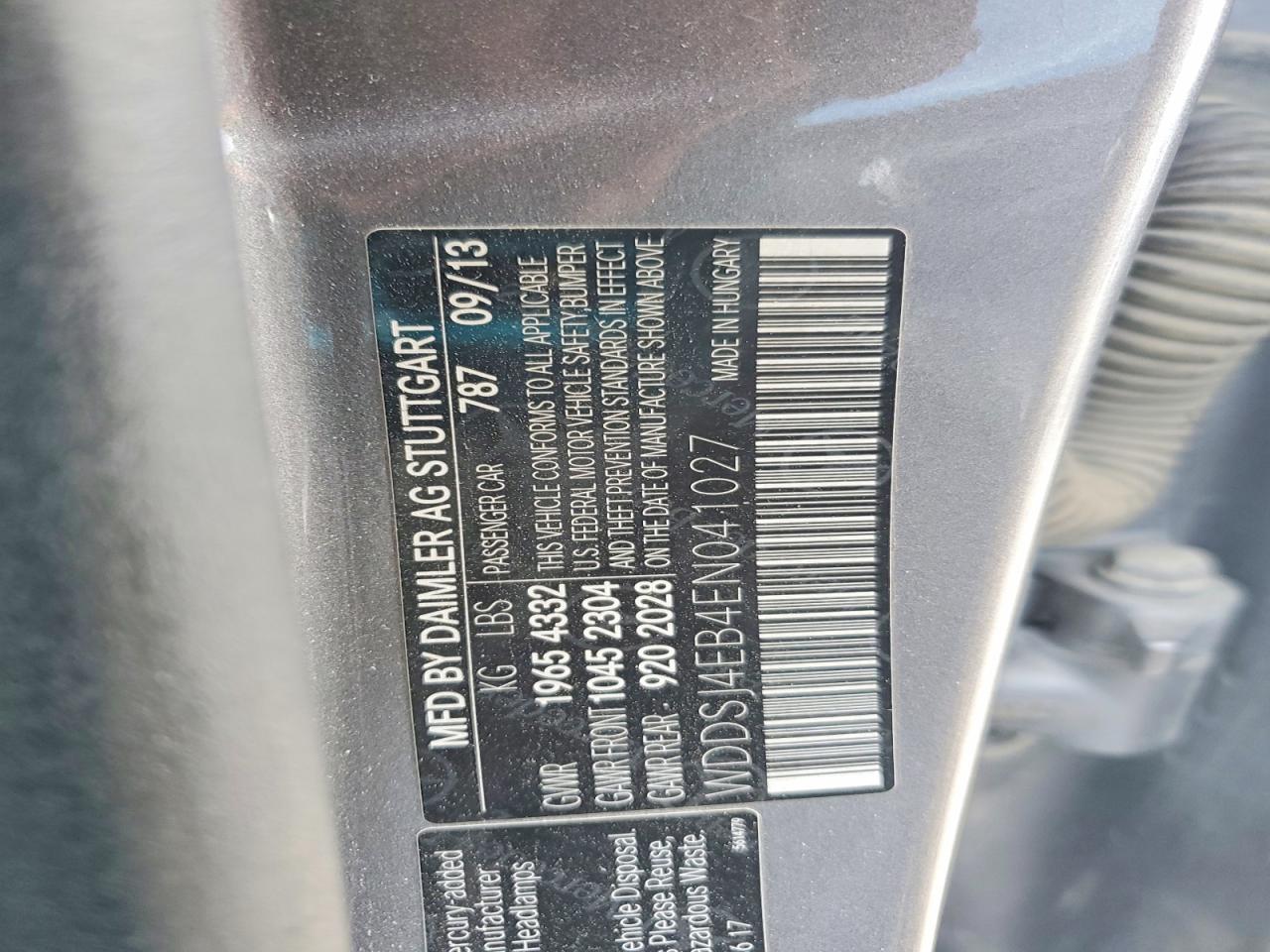 2014 Mercedes-benz Cla 250 Gray vin: WDDSJ4EB4EN041027