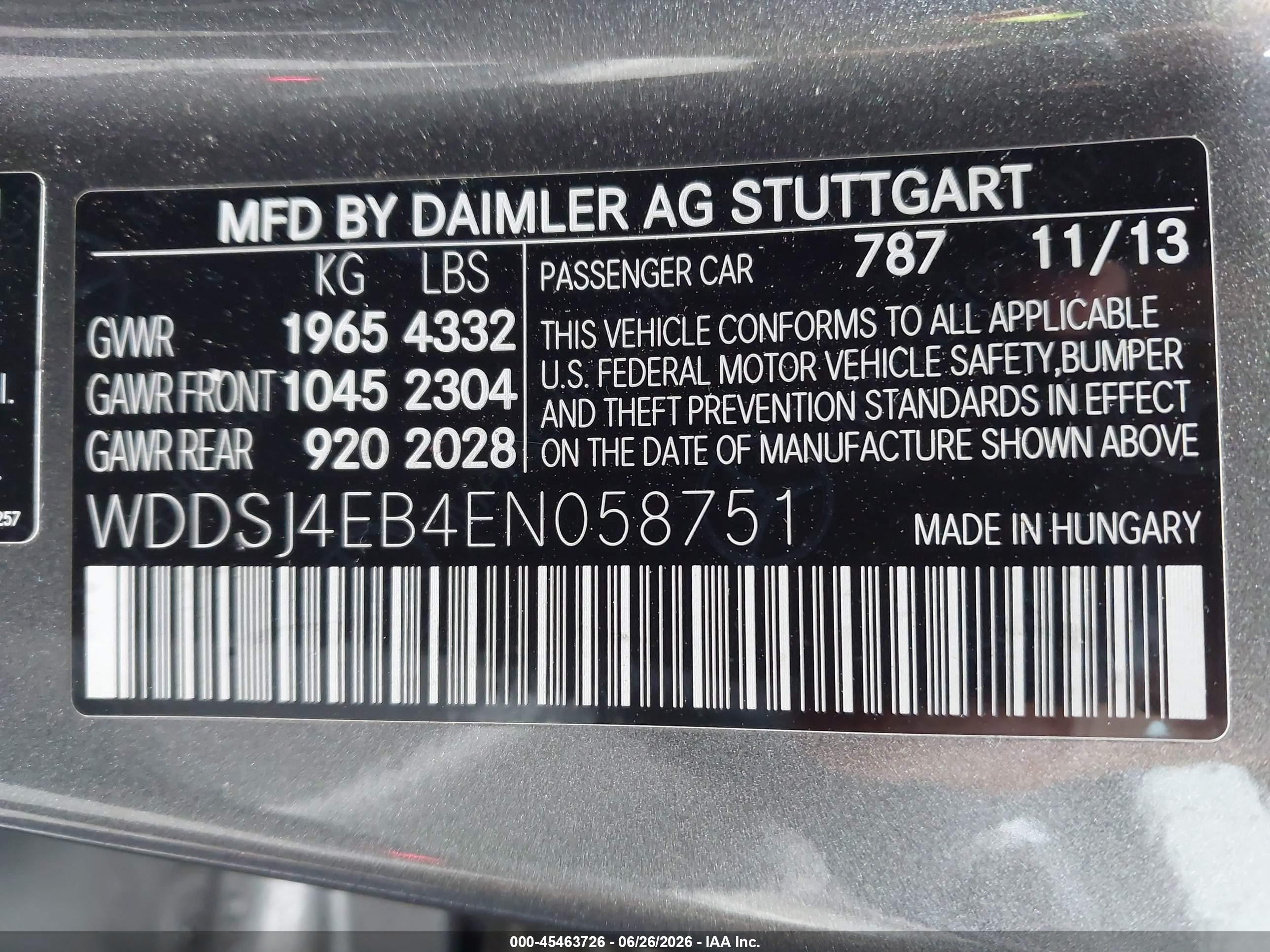 2014 Mercedes-benz Cla 250   Gray vin: WDDSJ4EB4EN058751