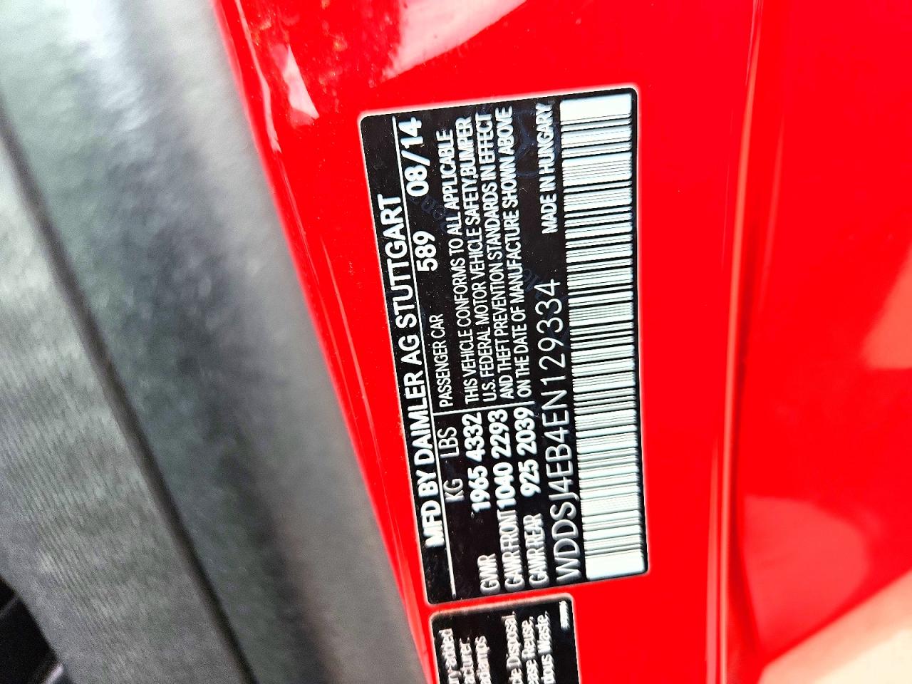 2014 Mercedes-benz Cla 250 Red vin: WDDSJ4EB4EN129334