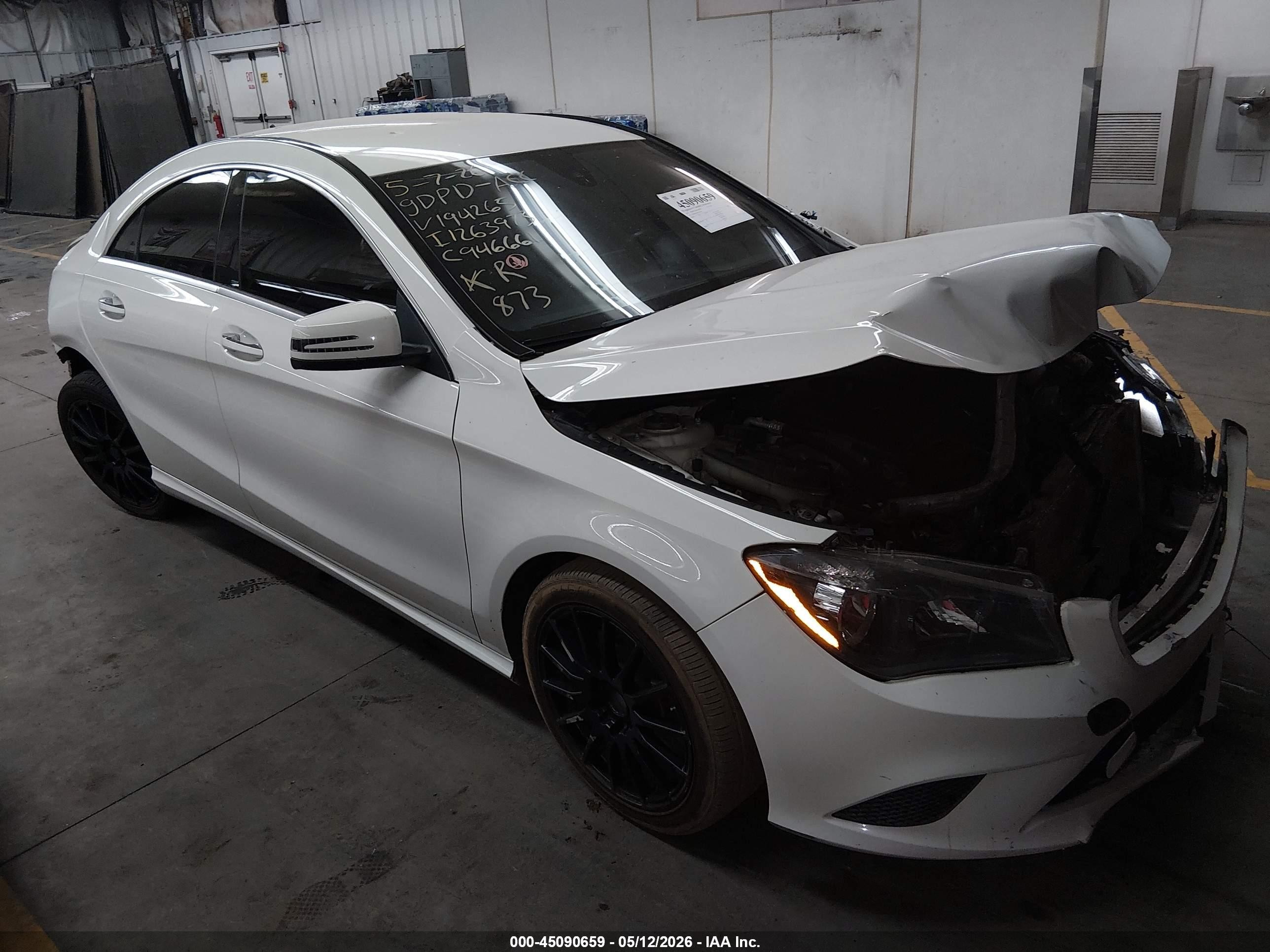2015 Mercedes-benz Cla 250   White vin: WDDSJ4EB4FN194265