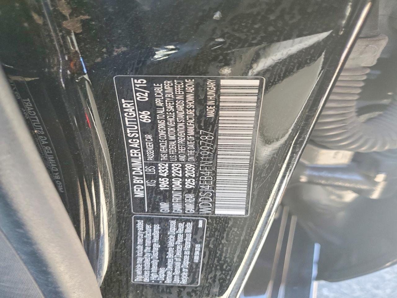 2015 Mercedes-benz Cla 250 Black vin: WDDSJ4EB4FN199787