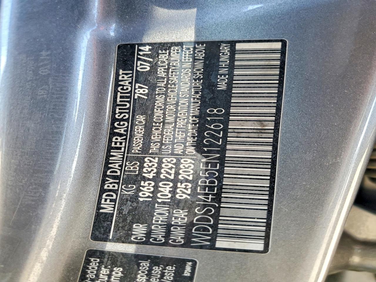 2014 Mercedes-benz Cla 250 Gray vin: WDDSJ4EB5EN122618