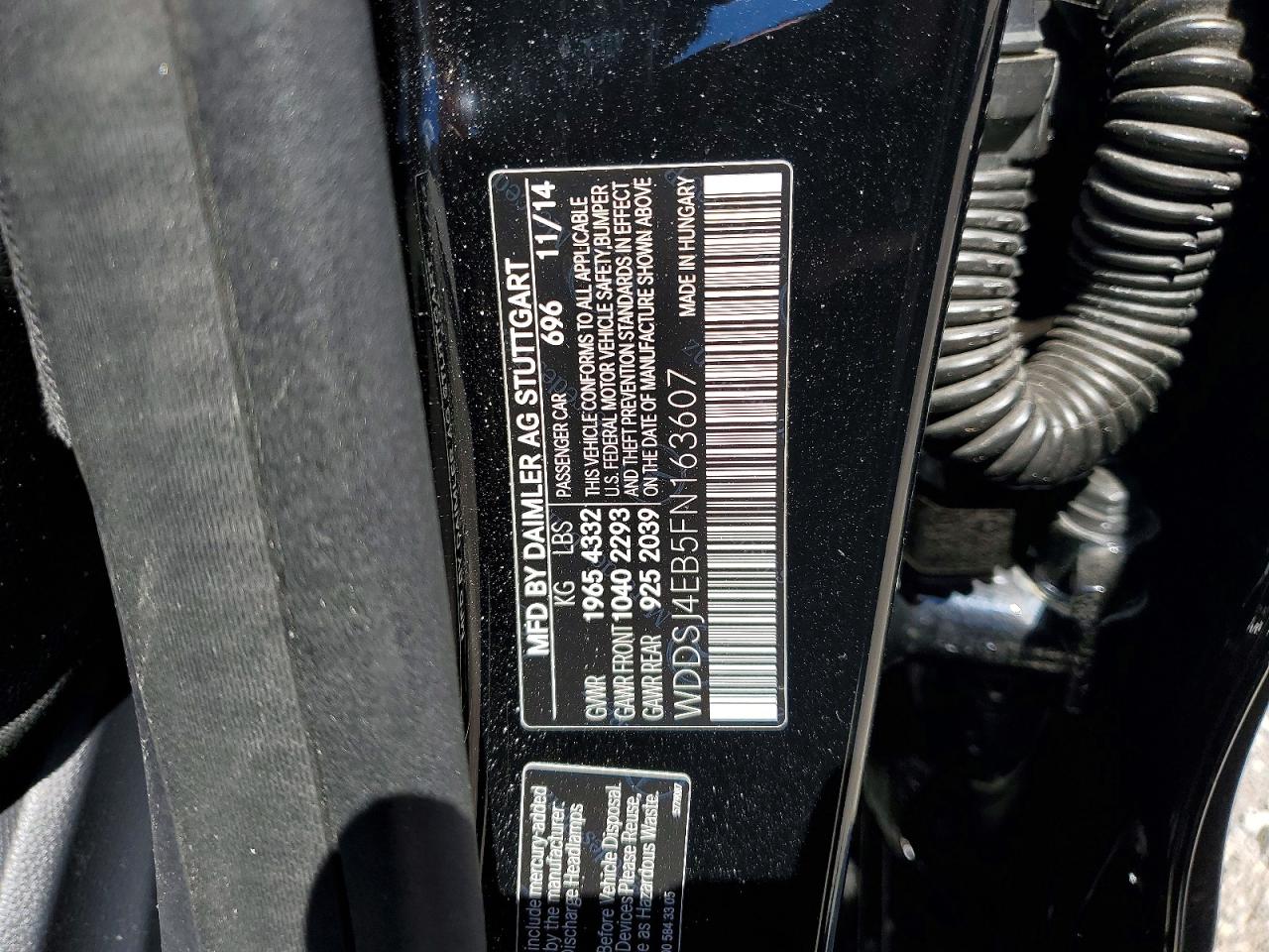 2015 Mercedes-benz Cla 250 Черный vin: WDDSJ4EB5FN163607