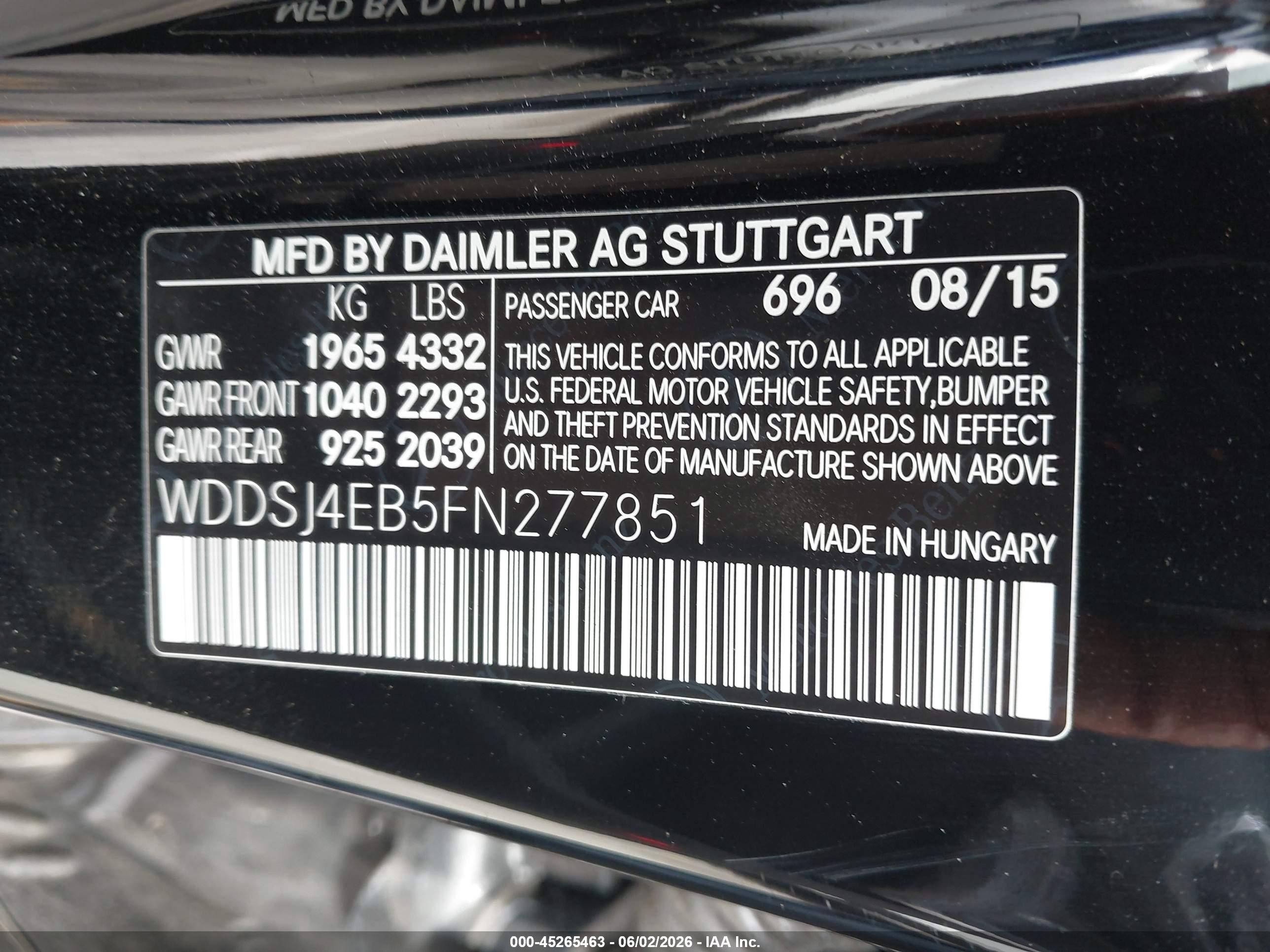 2015 Mercedes-benz Cla 250 Black vin: WDDSJ4EB5FN277851