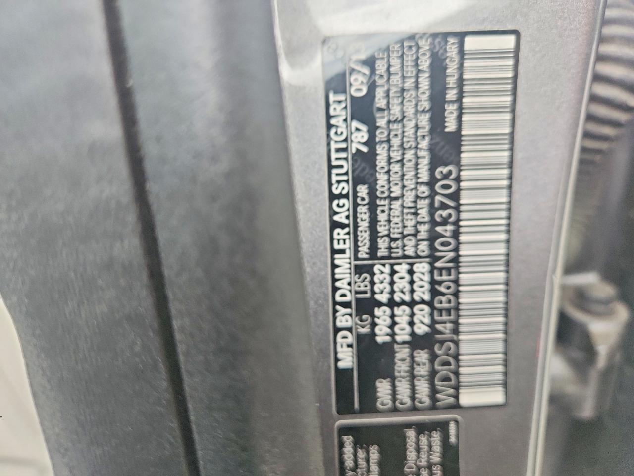 2014 Mercedes-benz Cla 250 Gray vin: WDDSJ4EB6EN043703