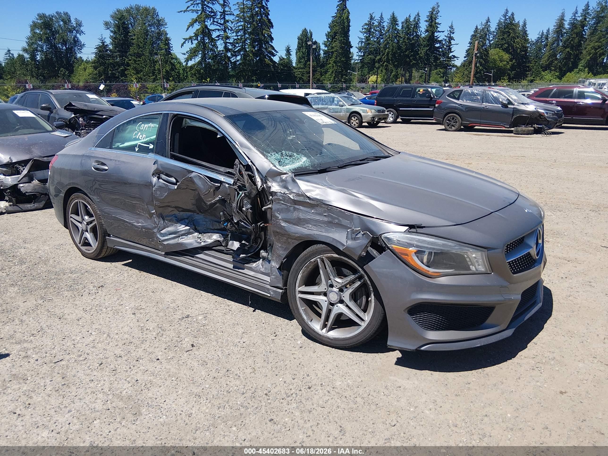 2015 Mercedes-benz Cla 250   Gray vin: WDDSJ4EB6FN201006