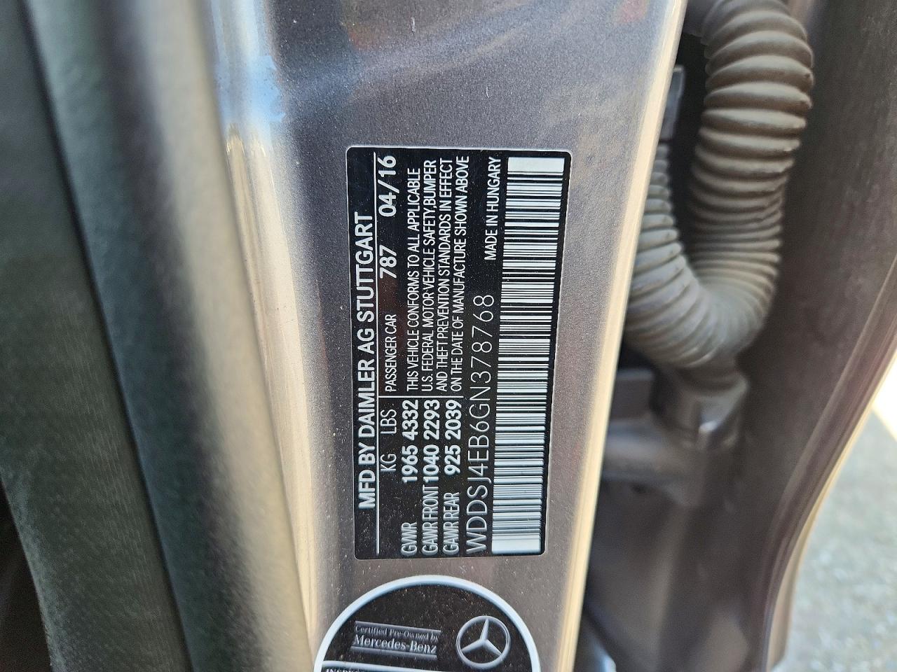 2016 Mercedes-benz Cla 250 Gray vin: WDDSJ4EB6GN378768