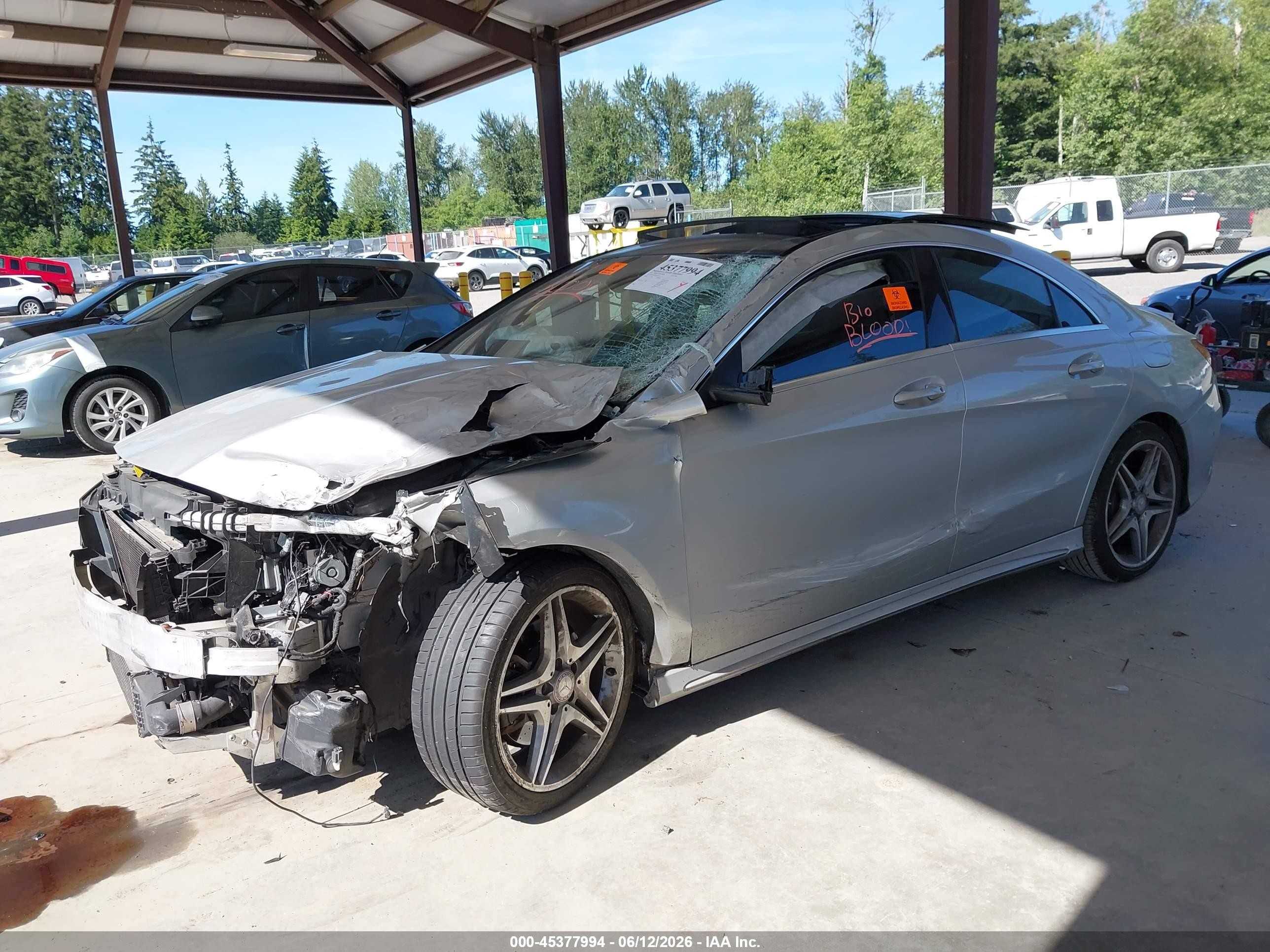 2014 Mercedes-benz Cla 250   Silver vin: WDDSJ4EB7EN056735