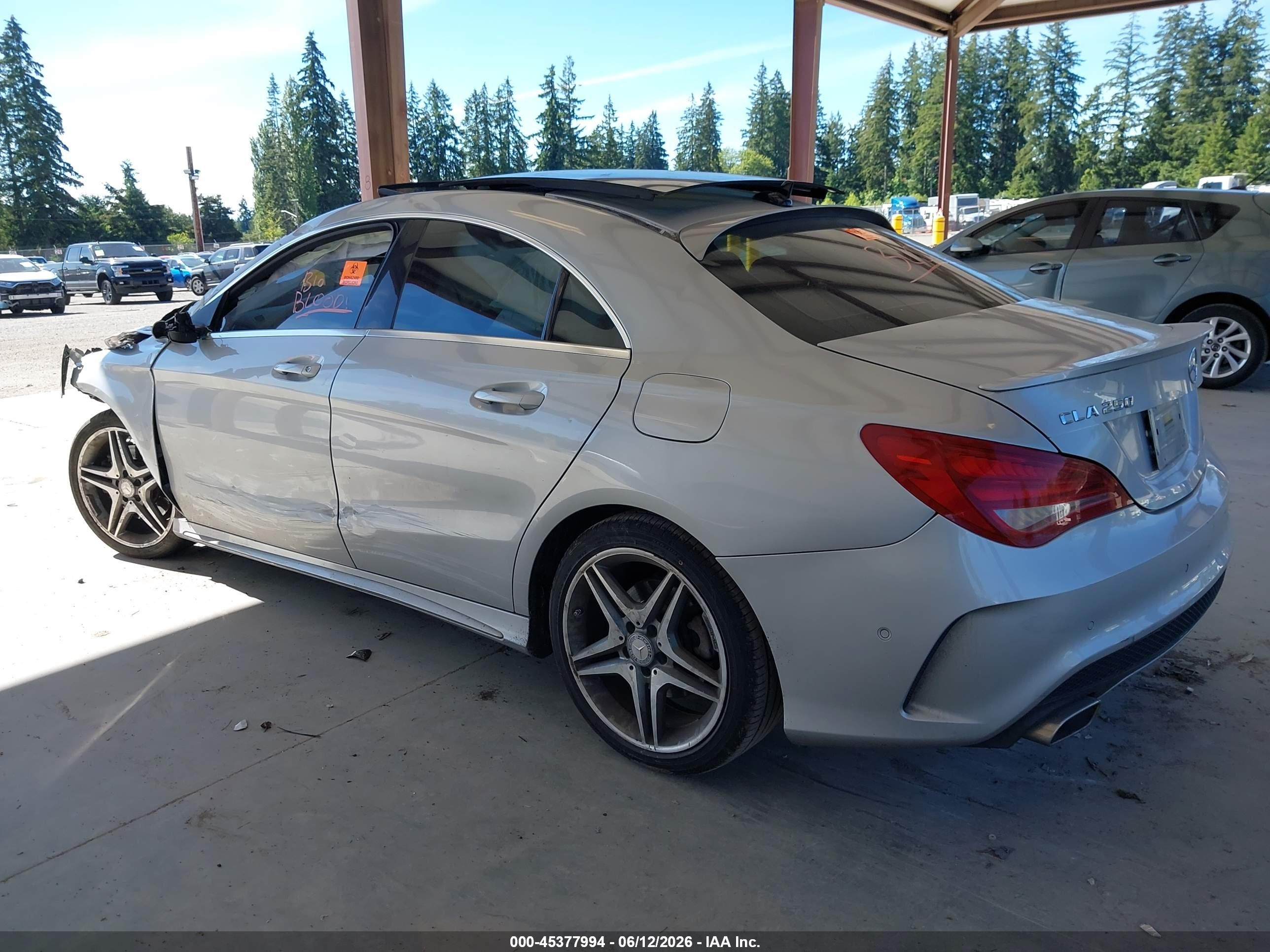2014 Mercedes-benz Cla 250   Silver vin: WDDSJ4EB7EN056735