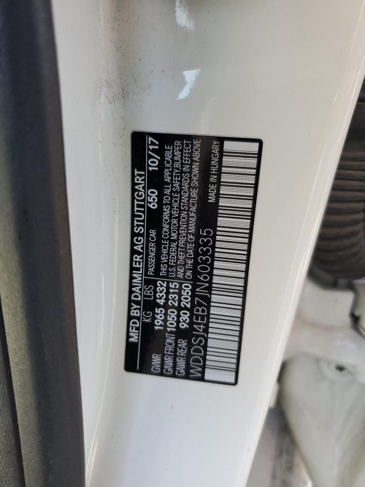 2018 Mercedes-benz Cla 250 White vin: WDDSJ4EB7JN603335