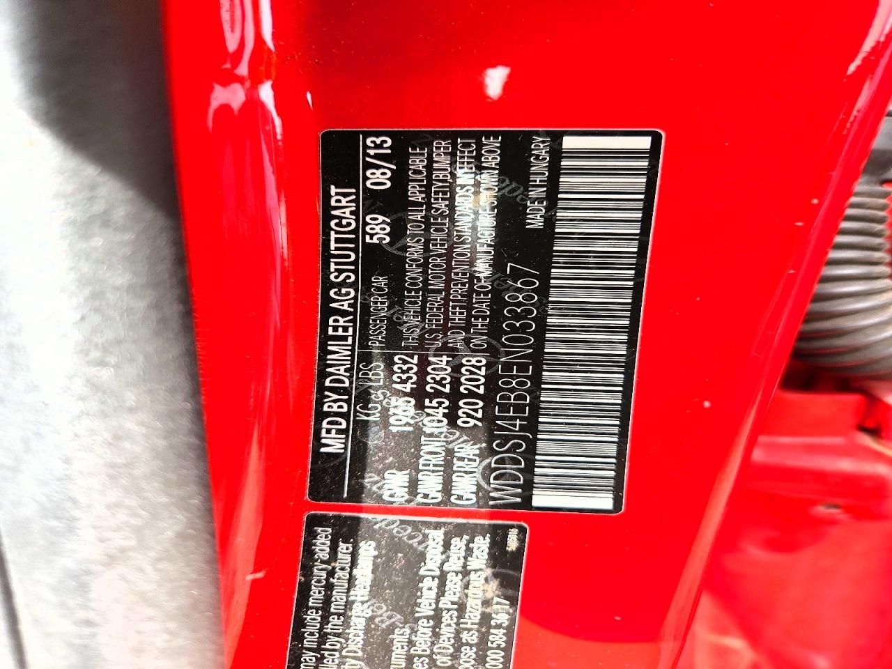 2014 Mercedes-benz Cla 250 Red vin: WDDSJ4EB8EN033867