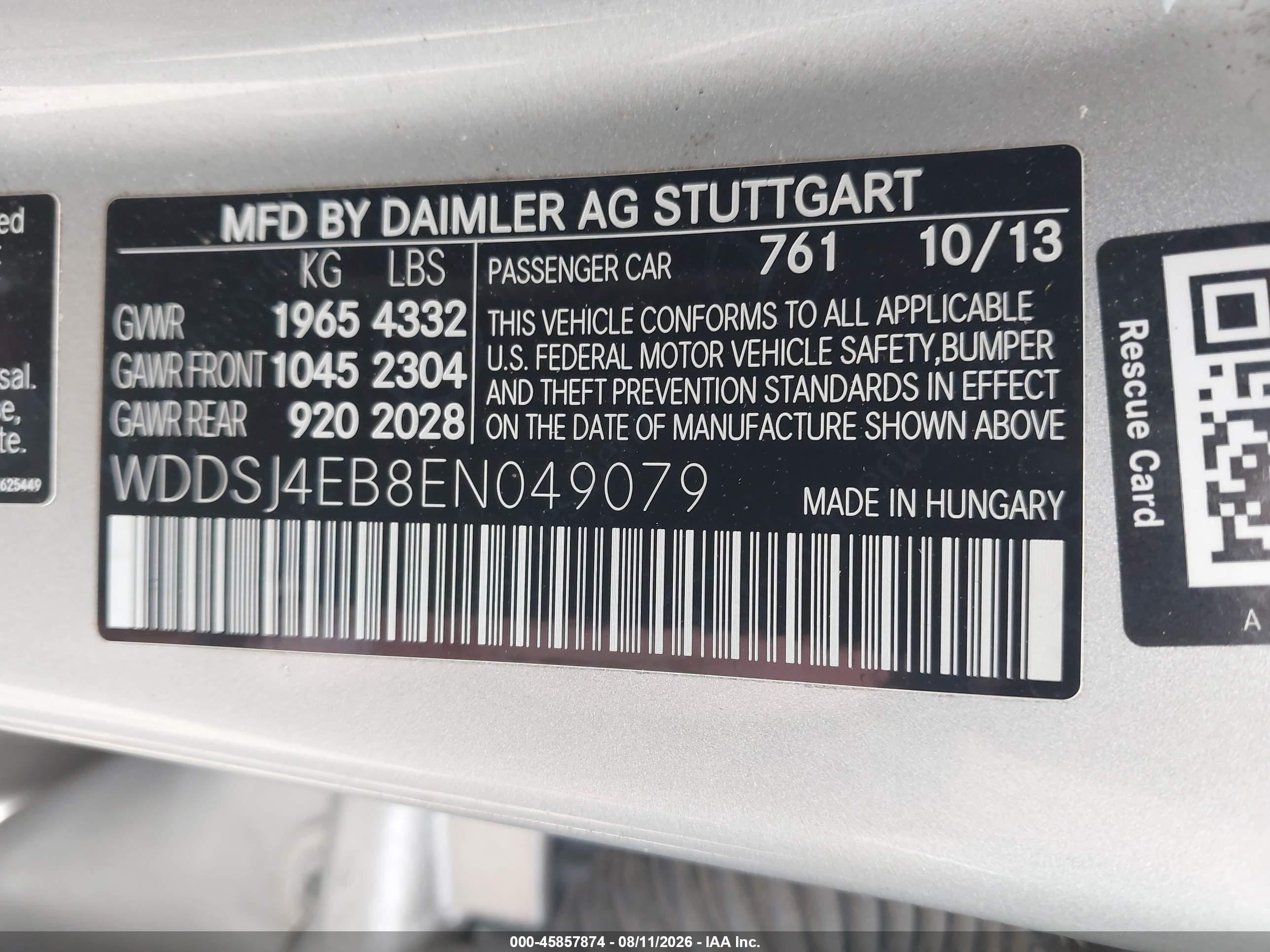 2014 Mercedes-benz Cla 250 Silver vin: WDDSJ4EB8EN049079