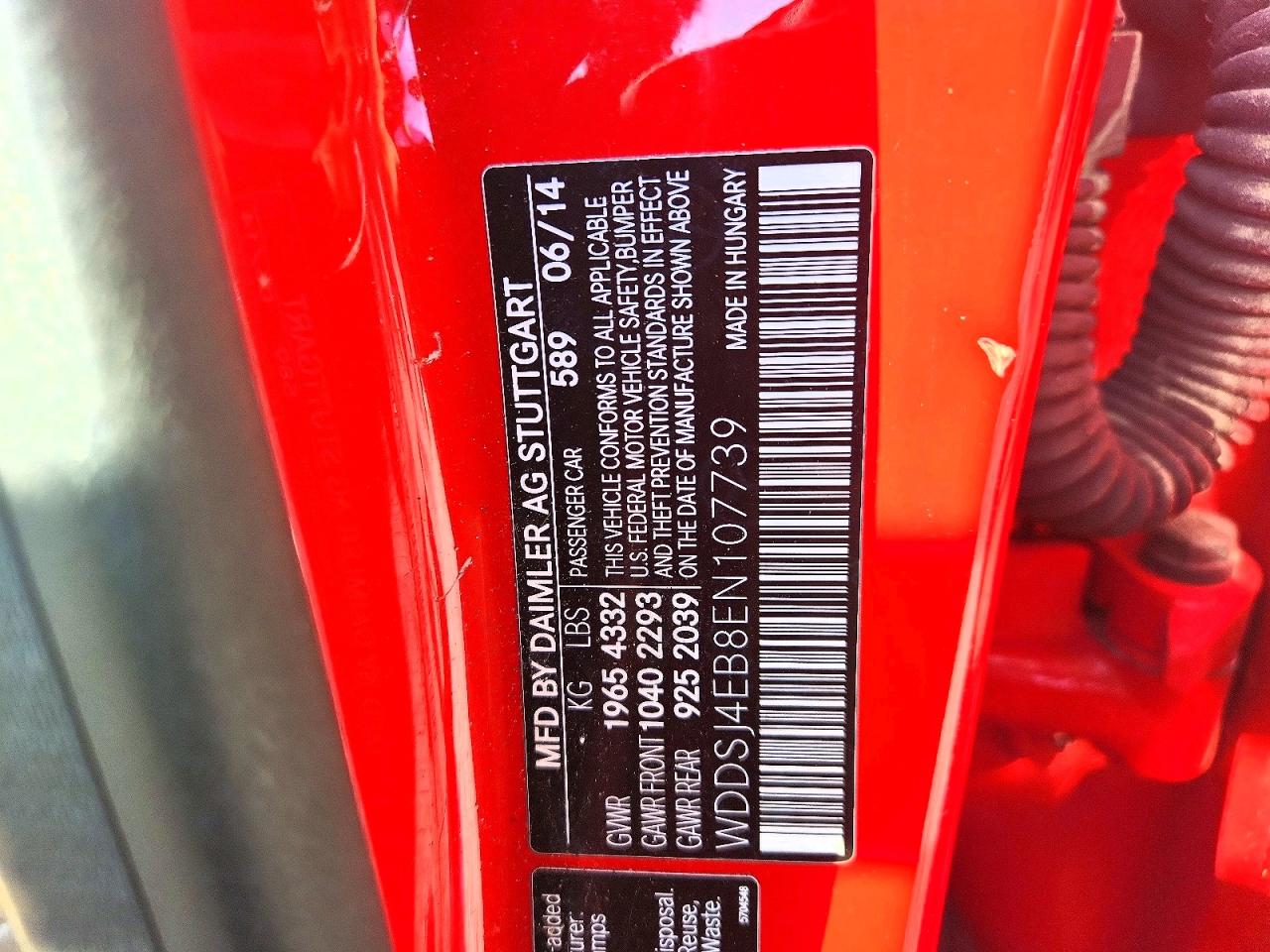 2014 Mercedes-benz Cla 250 Red vin: WDDSJ4EB8EN107739