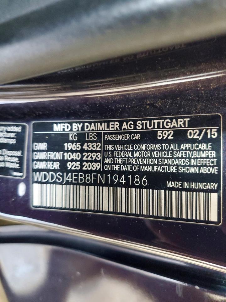 2015 Mercedes-benz Cla 250 Blue vin: WDDSJ4EB8FN194186