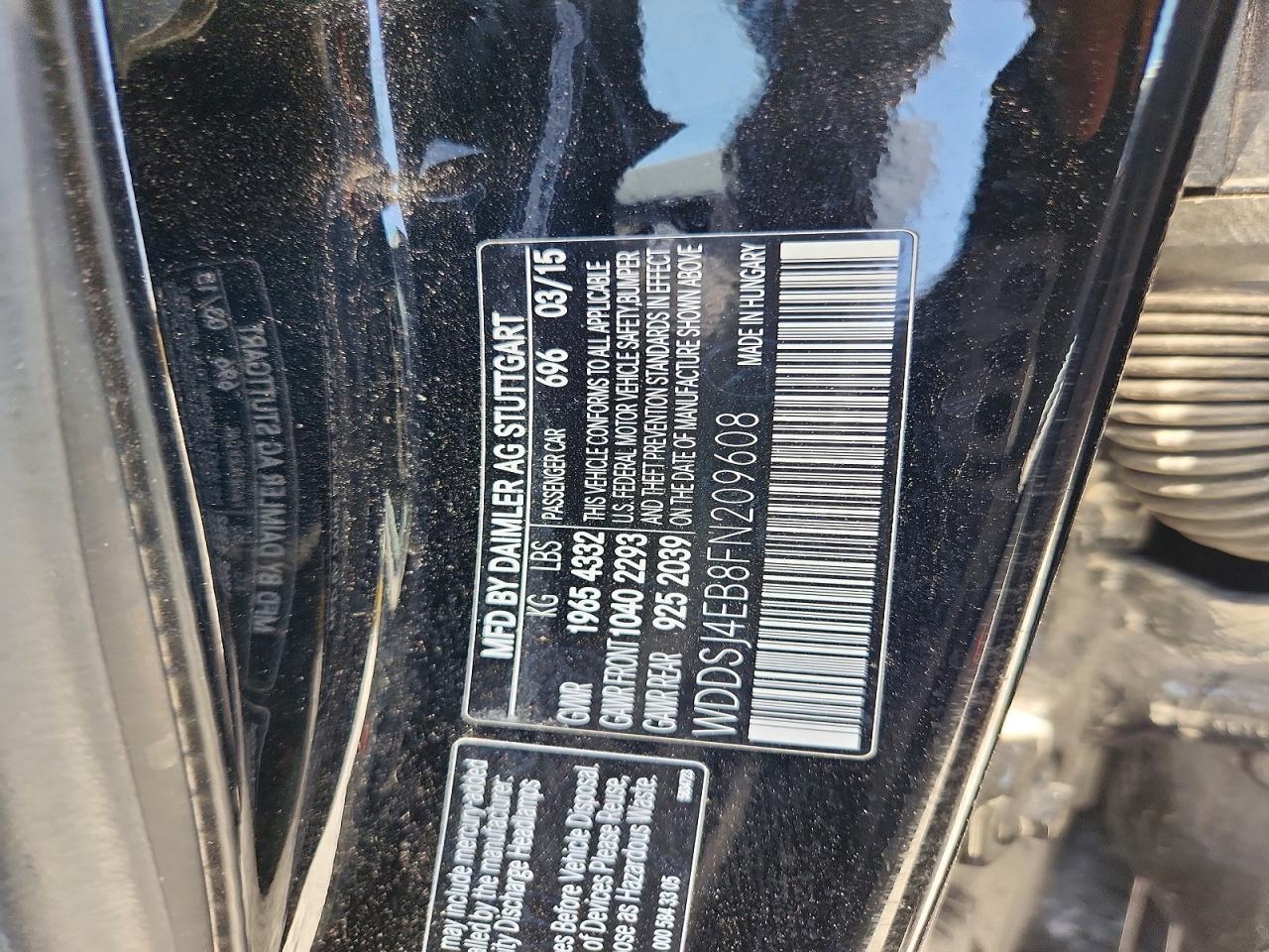 2015 Mercedes-benz Cla 250 Black vin: WDDSJ4EB8FN209608