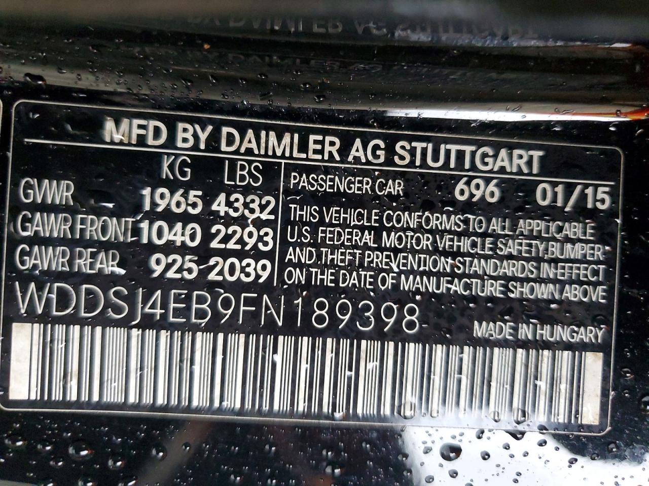 2015 Mercedes-benz Cla 250 Black vin: WDDSJ4EB9FN189398