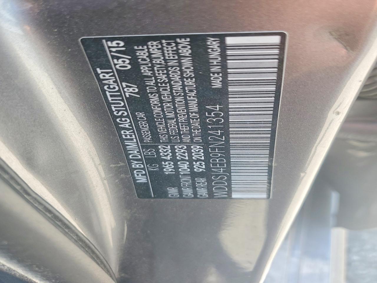 2015 Mercedes-benz Cla 250 Gray vin: WDDSJ4EB9FN241354