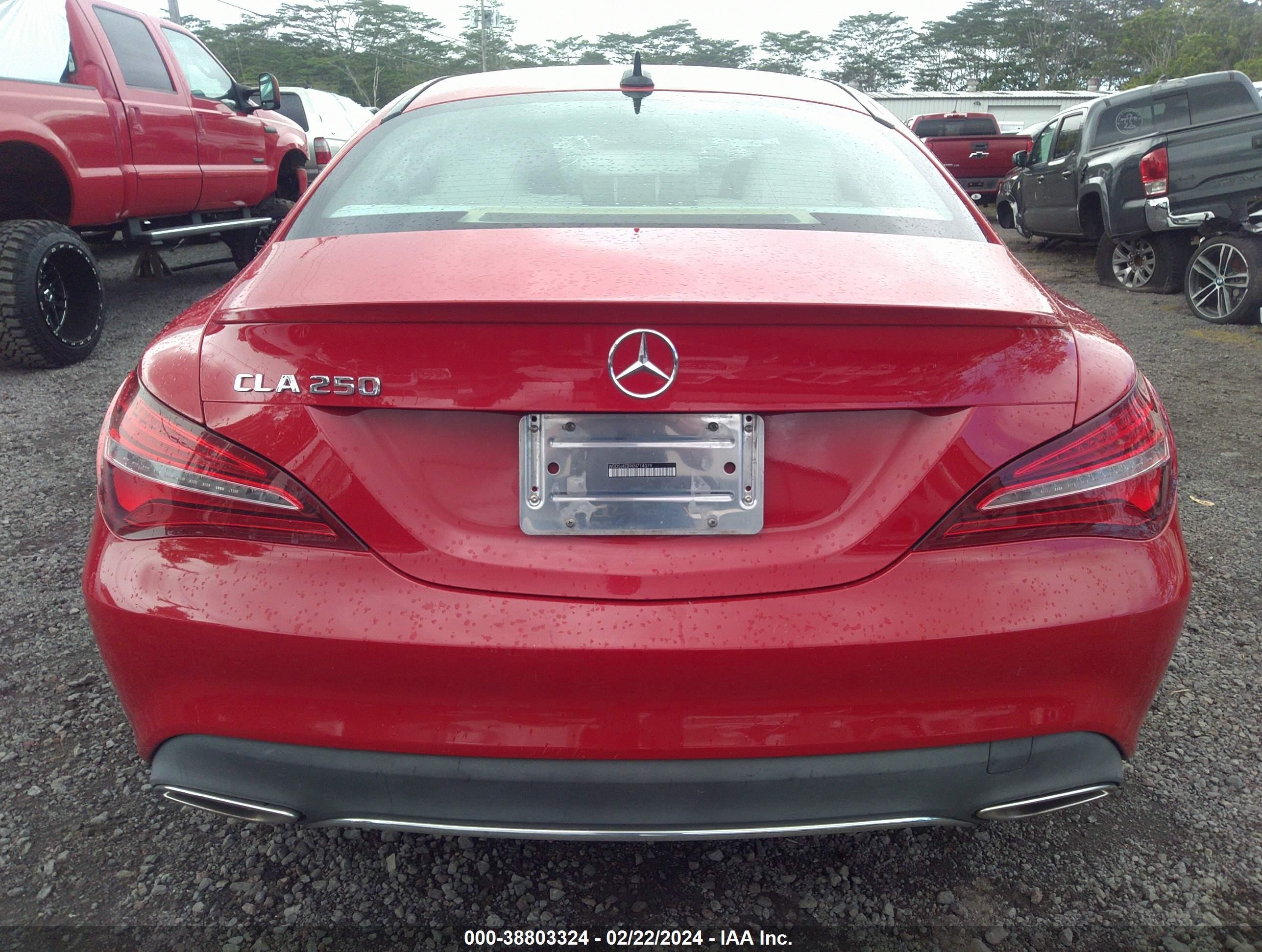 2019 Mercedes-benz Cla 250   Red vin: WDDSJ4EB9KN714079